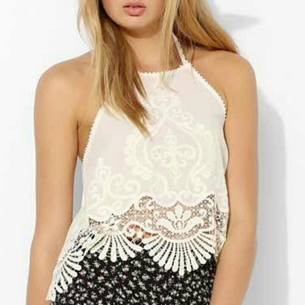 Embroidered Halter Top